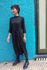 Picture of Minimal wrap midi dress in black