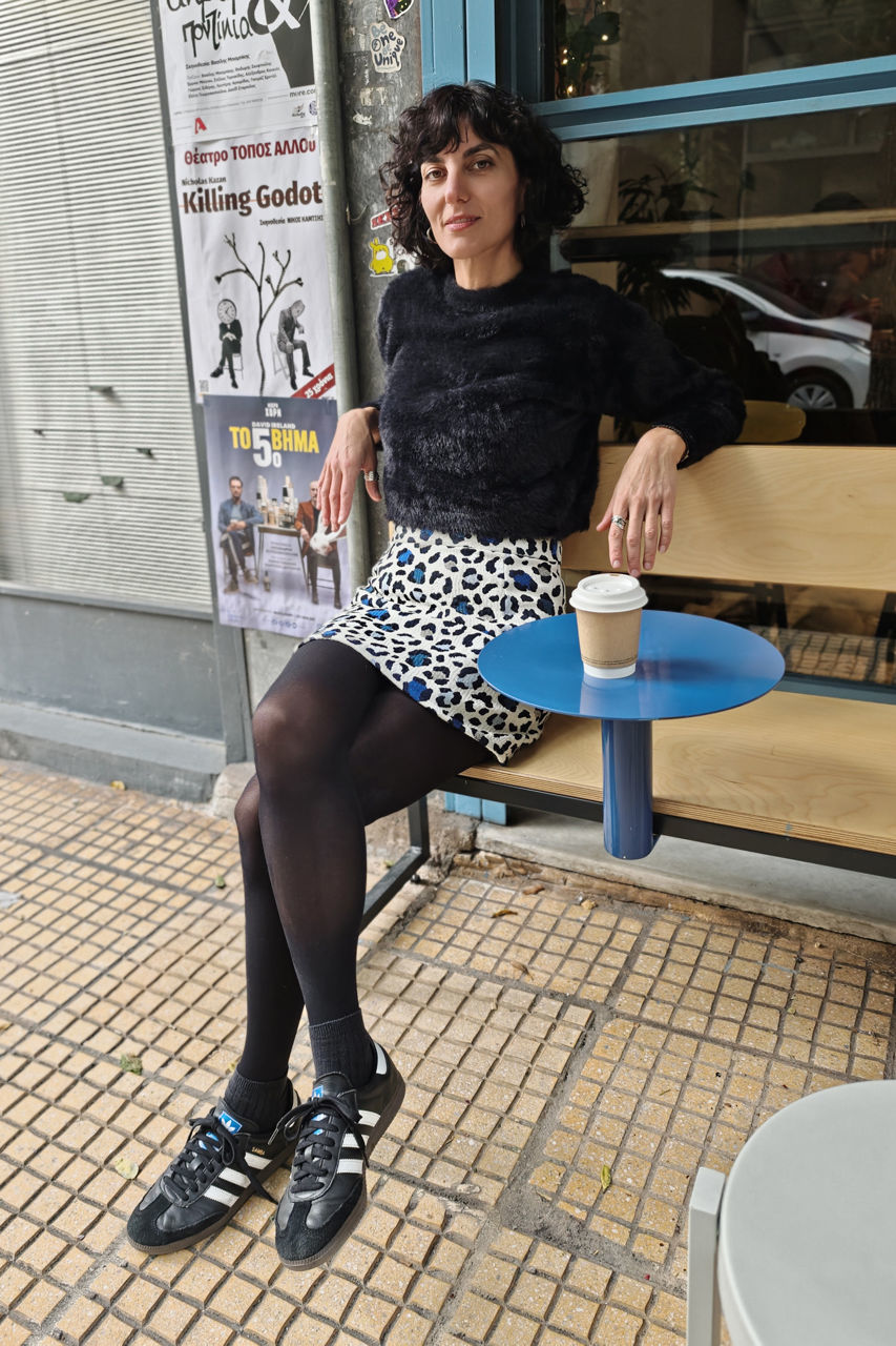 Picture of blue animal mini skirt