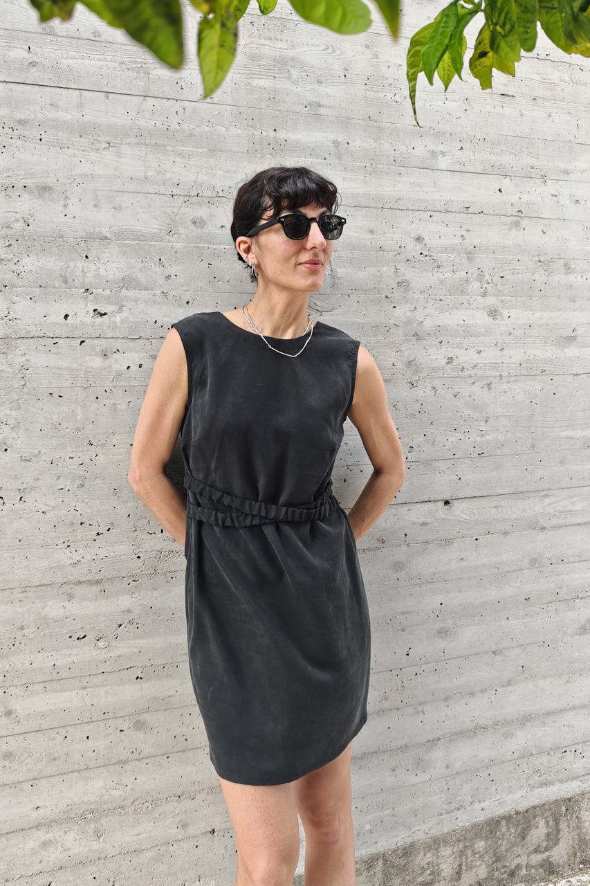 Picture of "scrunchie" mini dress in black