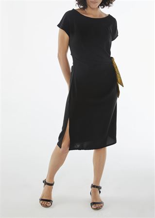 Picture of "ariadne" midi dress in black - animal