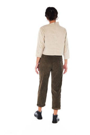 Picture of high waist ovoid pants in brown-olive
