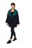 Picture of double faced cape coat in black/green