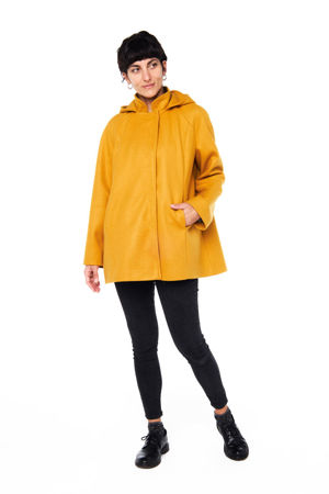 Picture of aline hooded coat in yellow