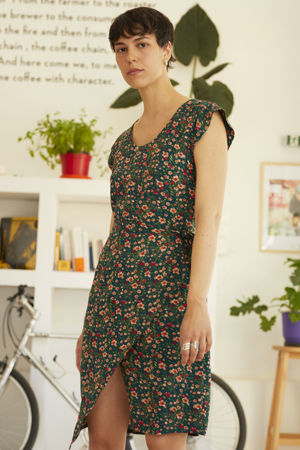 Picture of midi slit dress in green floral