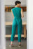 Picture of green front zip jumpsuit