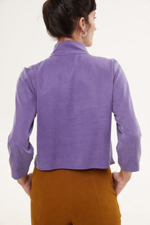 Picture of swan crop shirt in purple