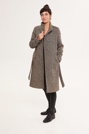 Picture of "JUST" coat in brown herringbone