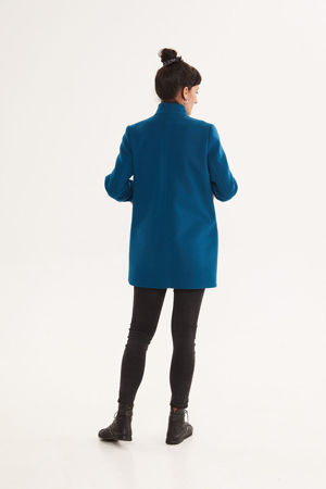 Picture of "curves" coat in vivid blue