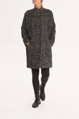 Picture of oversized raglan coat in black snow