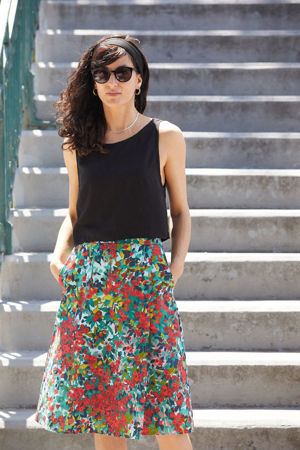 Picture of floral midi "free" skirt