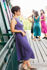 Picture of Minimal wrap midi dress in purple