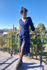 Picture of flap wrap midi dress in blue