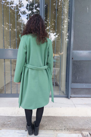 Picture of "JUST" coat in pistachio jacquard