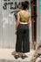 Picture of Low back jumpsuit in lime animal - black