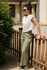 Picture of pleated pocket pants in olive