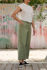 Picture of pleated pocket pants in olive