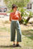 Picture of Low back jumpsuit in orange - greyish blue