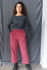 Picture of high waist  tapered pants in cerise