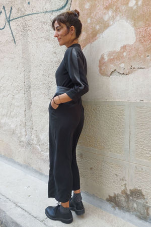 Picture of "box pleat" jumpsuit black