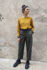 Picture of high waist  tapered pants in khaki