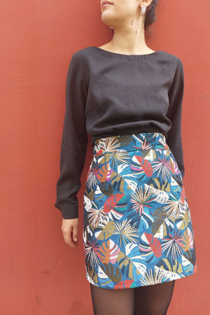 Picture of blue monstera skirt