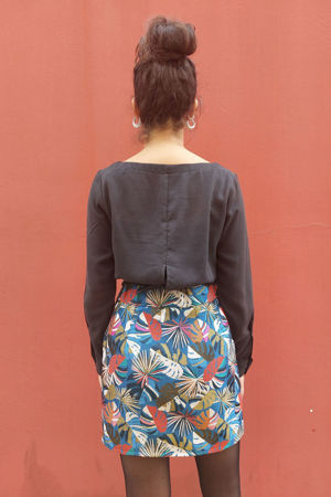 Picture of blue monstera skirt