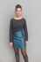 Picture of brocade siler blue mini skirt