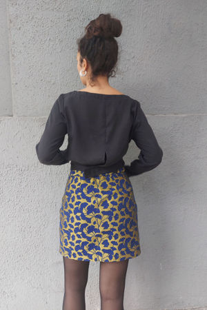 Picture of brocade gold biloba skirt