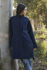 Picture of the "semi kimono" coat in dark blue