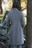 Picture of the diagonal fitted coat in white grey herringbone