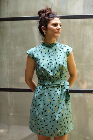 Picture of "mao" shirt dress in strokes