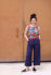 Picture of Low back jumpsuit in floral blue