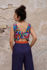 Picture of Low back jumpsuit in floral blue