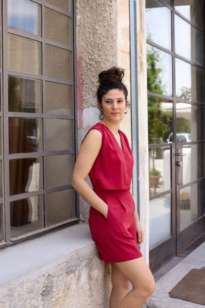 Picture of "vest" playsuit in red