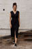 Picture of Vneck pleated dress in black