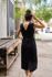 Picture of Vneck pleated dress in black