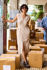 Picture of Vneck pleated dress in cream