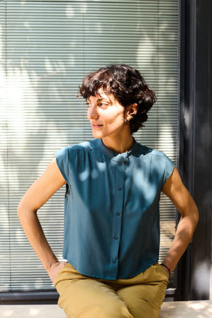Picture of mao shirt blue teal