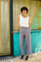 Picture of high waist wide leg pants grey
