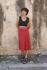 Picture of midi slim dress black- pink terracotta