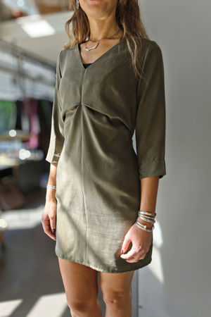 Picture of "tuck" dress in olive