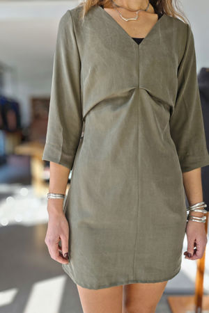 Picture of "tuck" dress in olive
