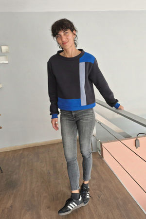 Picture of "mondrian" top blue black