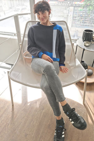 Picture of "mondrian" top blue black