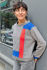 Picture of "mondrian" top grey -red-blue