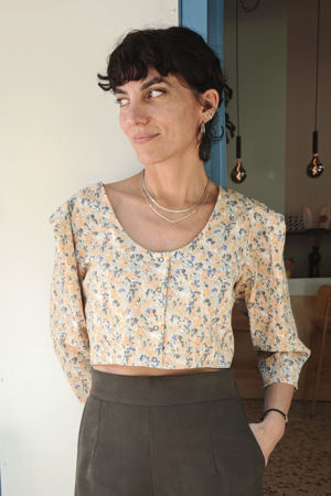 Picture of poor things top in pastel floral