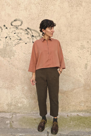 Picture of zip shirt in terracota