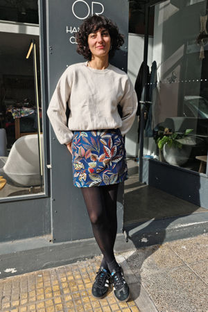 Picture of blue leaf mini skirt