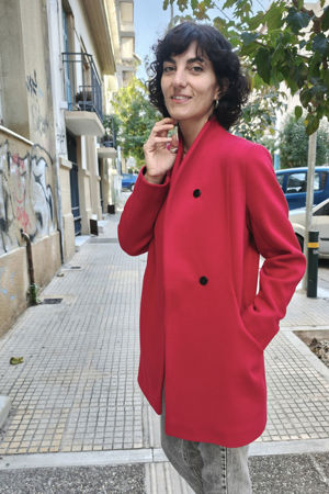 Picture of "curves" coat in red