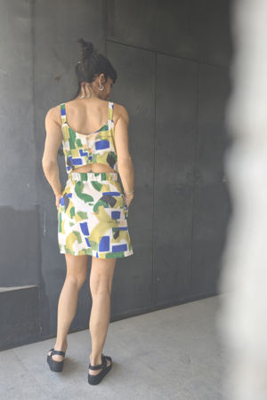 Picture of "free" mini dress grass blue geometric